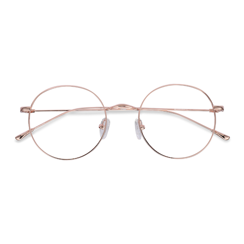 Unisex s round Rose Gold Metal Prescription eyeglasses - Eyebuydirect s Dapper