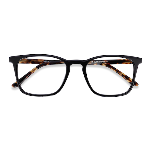 Unisex s rectangle Black Tortoise Acetate Prescription eyeglasses - Eyebuydirect s Phoenix