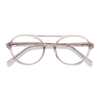 Unisex s aviator Clear Pink Acetate Prescription eyeglasses - Eyebuydirect s Elevate
