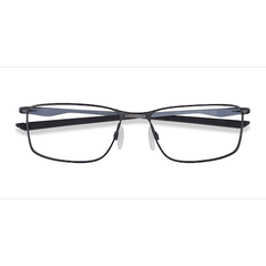 Unisex s rectangle Satin Black Metal Prescription eyeglasses - Eyebuydirect s Oakley Socket 5.0