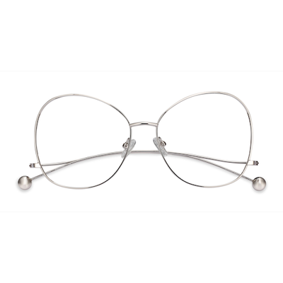 Female s horn Silver Metal Prescription eyeglasses - Eyebuydirect s Renata