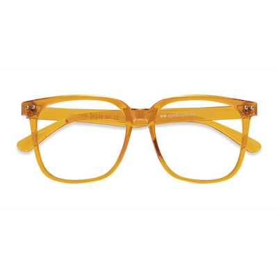 Unisex s square Clear Orange Plastic Prescription eyeglasses - Eyebuydirect s Freedom