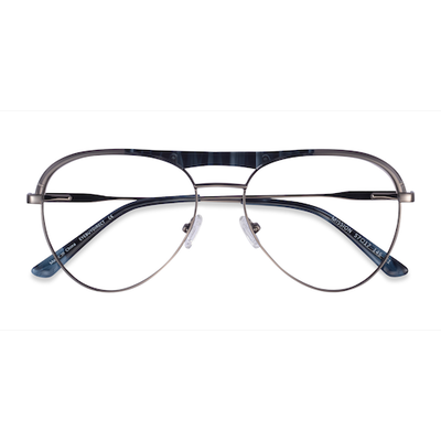 Male s aviator Blue Striped & Gunmetal Acetate, Metal Prescription eyeglasses - Eyebuydirect s Mission
