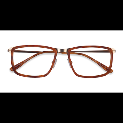 Male s rectangle Tortoise Gold Acetate,Metal Prescription eyeglasses - Eyebuydirect s Kairo