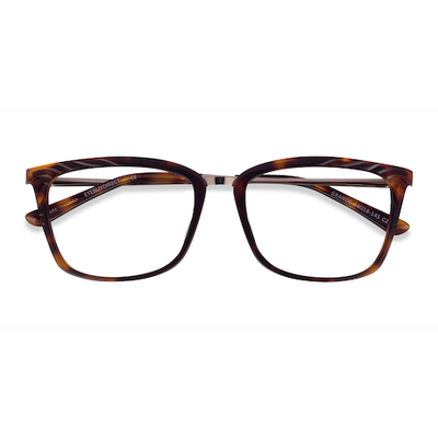 Unisex s rectangle Tortoise Gold Acetate,Metal Prescription eyeglasses - Eyebuydirect s Grande