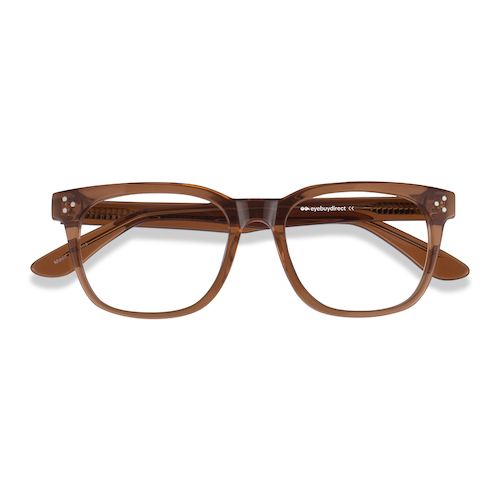 Unisex s square Clear Brown Acetate Prescription eyeglasses - Eyebuydirect s Adriatic