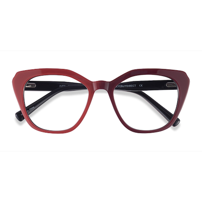 Female s geometric Red Acetate Prescription eyeglasses - Eyebuydirect s Judy