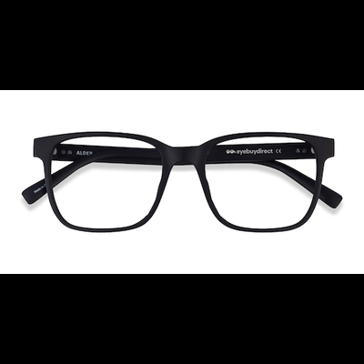 Male s square Matte Black Eco Friendly,Plastic Prescription eyeglasses - Eyebuydirect s Alder