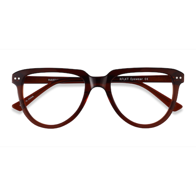 Male s oval Clear Brown Acetate,Eco Friendly Prescription eyeglasses - Eyebuydirect s Hardin
