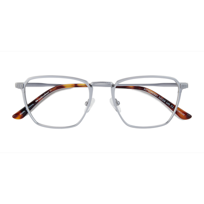 Unisex s square Matte Silver Titanium Prescription eyeglasses - Eyebuydirect s Astronomy