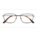 Unisex s rectangle Bronze Gold Titanium Prescription eyeglasses - Eyebuydirect s Eren