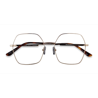 Unisex s geometric Gold Titanium Prescription eyeglasses - Eyebuydirect s Elixir
