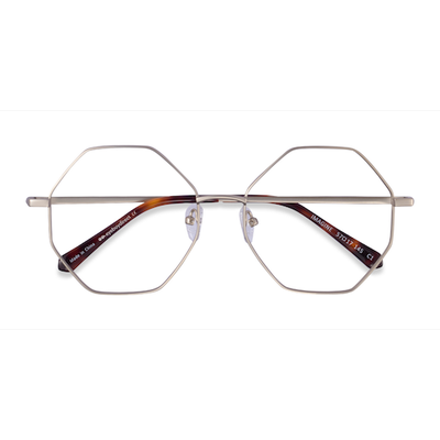 Unisex s geometric Matte Silver Metal Prescription eyeglasses - Eyebuydirect s Imagine