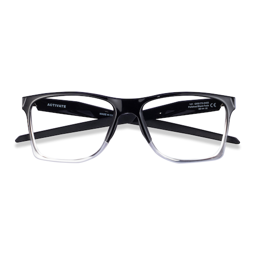 Male s square Black Clear Plastic Prescription eyeglasses - Eyebuydirect s Oakley Activate