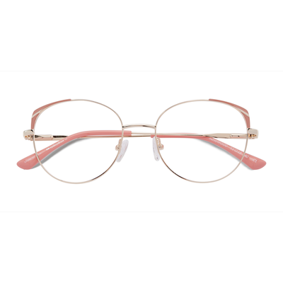 Female s horn Gold Pink Metal Prescription eyeglasses - Eyebuydirect s Rosewood