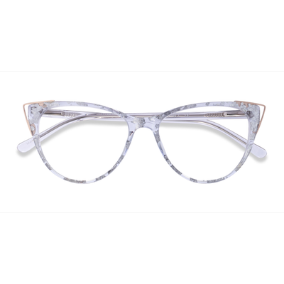 Female s horn Clear Silver Rose Gold Acetate,Metal Prescription eyeglasses - Eyebuydirect s Celebrate