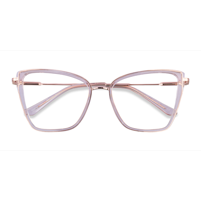 Female s horn Clear Champagne Rose Gold Acetate,Metal Prescription eyeglasses - Eyebuydirect s Jacqueline