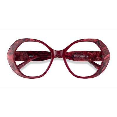 Female s geometric Red Acetate Prescription eyeglasses - Eyebuydirect s Brigid