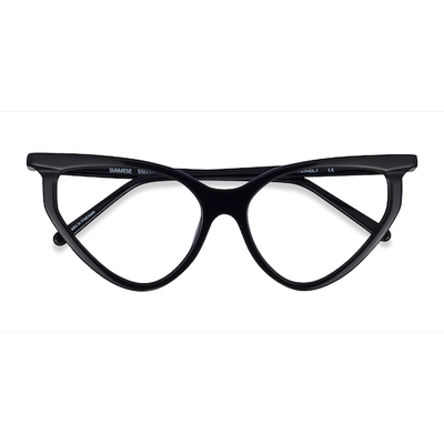 Female s horn Black Acetate Prescription eyeglasses - Eyebuydirect s Siamese