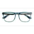 Unisex s square Blue Acetate,Metal Prescription eyeglasses - Eyebuydirect s Hugh