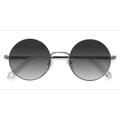 Unisex s round Silver Metal Prescription sunglasses - Eyebuydirect s Guru