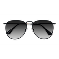 Unisex s square Black Metal Prescription sunglasses - Eyebuydirect s Fume