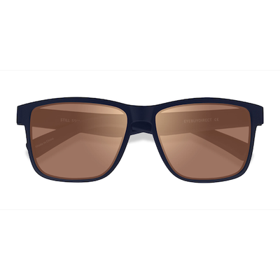 Unisex s square Navy Gold Plastic Prescription sunglasses - Eyebuydirect s Still