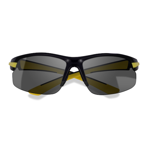 Male s rectangle Black Yellow Plastic Prescription sunglasses - Eyebuydirect s Match