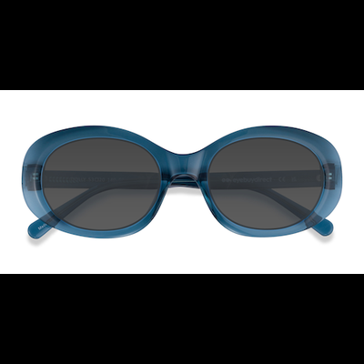 Female s oval Crystal Blue Acetate Prescription sunglasses - Eyebuydirect s Dolly