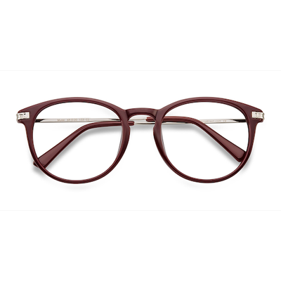 Female s round Red Plastic, Metal Prescription eyeglasses - Eyebuydirect s Muse
