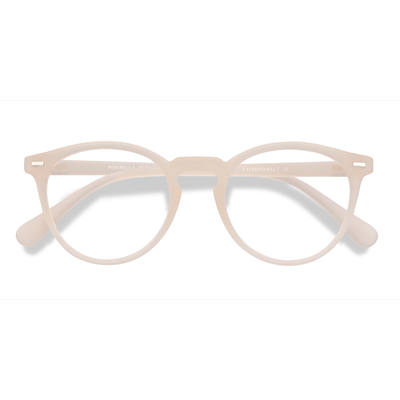 Female s round Matte White Plastic Prescription eyeglasses - Eyebuydirect s Peninsula