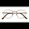Unisex s oval Golden Metal Prescription eyeglasses - Eyebuydirect s Belleville