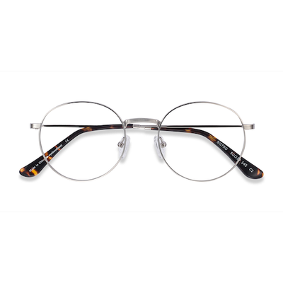 Unisex s round Silver Metal Prescription eyeglasses - Eyebuydirect s Bistro
