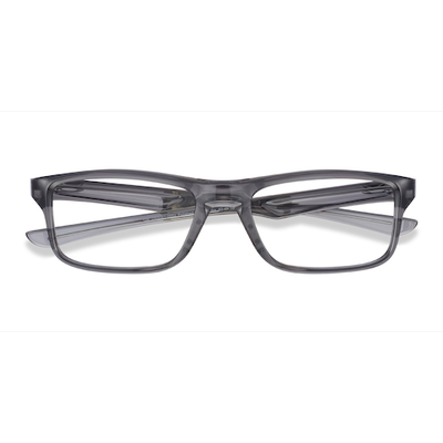 Male s rectangle Polished Gray Smoke Plastic Prescription eyeglasses - Eyebuydirect s Oakley Plank 2.0
