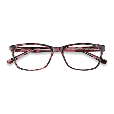 Female s rectangle Pink Tortoise Acetate Prescription eyeglasses - Eyebuydirect s Marion