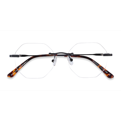 Unisex s geometric Matte Black Metal Prescription eyeglasses - Eyebuydirect s Generous