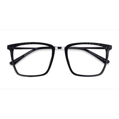 Male s square Black Acetate,Metal Prescription eye...