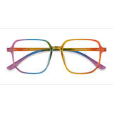 Unisex s square Rainbow Plastic Prescription eyeglasses - Eyebuydirect s Bright