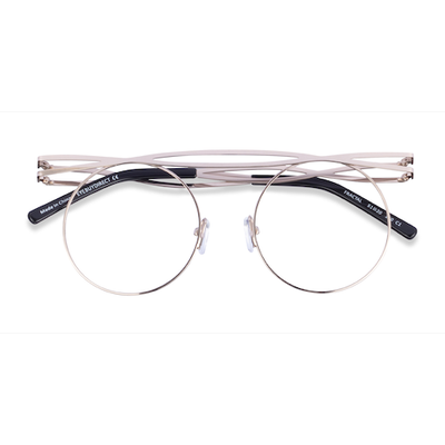 Unisex s aviator Light Gold Metal Prescription eyeglasses - Eyebuydirect s Fractal