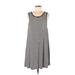 American Eagle Outfitters Casual Dress - A-Line Scoop Neck Sleeveless: Gray Print Dresses - Women's Size Medium