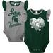 Girls Newborn & Infant Green/Gray Michigan State Spartans Spread the Love 2-Pack Bodysuit Set