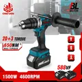 Makita-Perceuse à percussion sans balais mandrin 13mm tournevis électrique sans fil batterie au