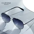 CAPONI Pilot Nylon Men's Sunglasses Gradient Polarized Outdoor Stainless Steel Sun Glasses No Screws