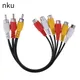 Nku 0.25m Audio Video Extension Cable 3 RCA Male Jack To 6 RCA Female Adapter AV Splitter Cable for