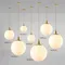 Boule de verre moderne pendentif lumières blanc Globe lampes suspendues Bar Restaurant déco Luminaire chambre lumière pendentif LED lampe