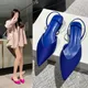 Neue Marke Frauen Sandale Schuhe dünne niedrige Ferse 4cm Pumps Kleid Schuhe Damenmode spitzen Zehen