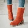 Frauen Winter Pelz Warme Schnee Stiefel Damen Warme wolle booties Ankle Boot Bequeme Schuhe umgeschlagenen rand Casual Frauen mitte Stiefel