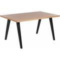 Tavolo in legno chiaro e nero piano mdf gambe legno di caucciù 150 x 90 cm Lenister - Legno chiaro