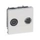 Legrand - 078783 Presa tv/fm Mosaic - Ø9,52 maschio-femmina - 2 mod - bianco