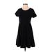 Lulus Casual Dress - A-Line Scoop Neck Short sleeves: Black Print Dresses - Women's Size Small